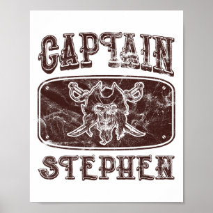 Affiche Vintage Capitaine Stephen Pirate personnalisé Pont