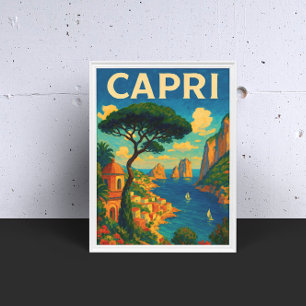 Affiche Vintage Capri Italie Voyage