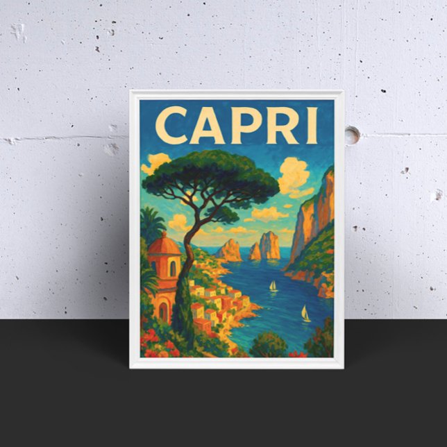 Affiche Vintage Capri Italie Voyage (Vintage Capri Italy Travel Poster)