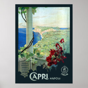 Affiche Vintage Capri Napoli Italie Travel