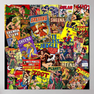Affiche Vintage cartoon collage