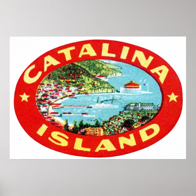 Affiche Vintage Catalina, Californie (Devant)