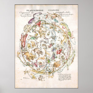 Affiche Vintage Celestial Map
