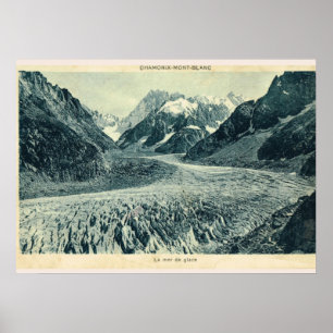 Affiche vintage, Chamonix, Mont-Blanc, France