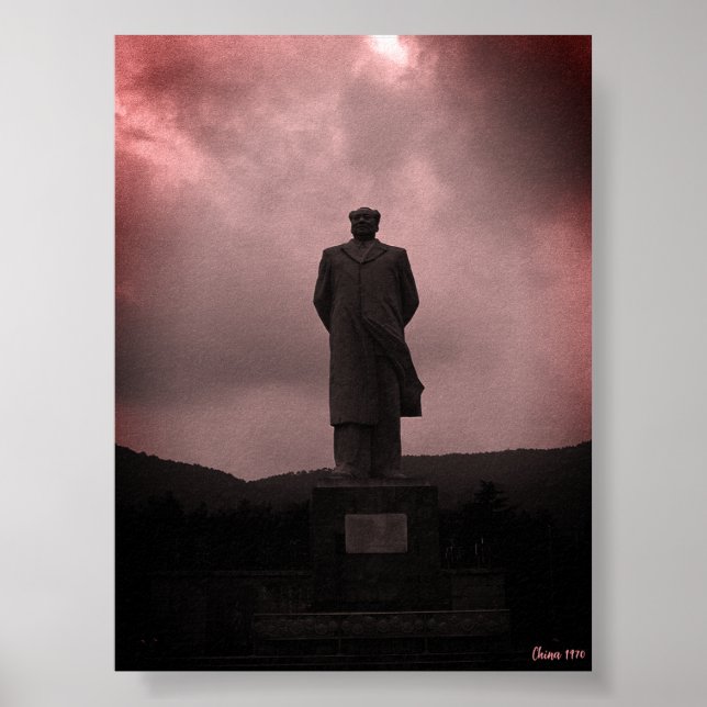 Affiche Vintage Changsha Mao Tse Tung statue (Devant)