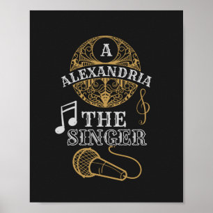 Affiche Vintage chanteur Monogram drôle microphone de musi