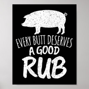 Affiche Vintage Chaque Butt Mérite Un Bon Rub Funny Bbq