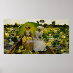 Affiche Vintage Charles Courtney Curran Lotus Lilies