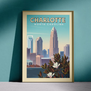 Affiche Vintage Charlotte Caroline du Nord