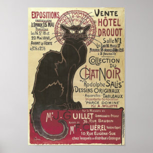 Affiche Vintage Chat Noir, Vente Hôtel Drouot Steinlen