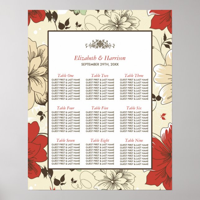 Affiche Vintage Chic Floral Mariage (Devant)