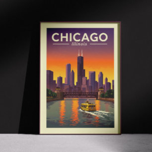 Affiche Vintage Chicago Illinois