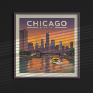 Affiche Vintage Chicago Illinois
