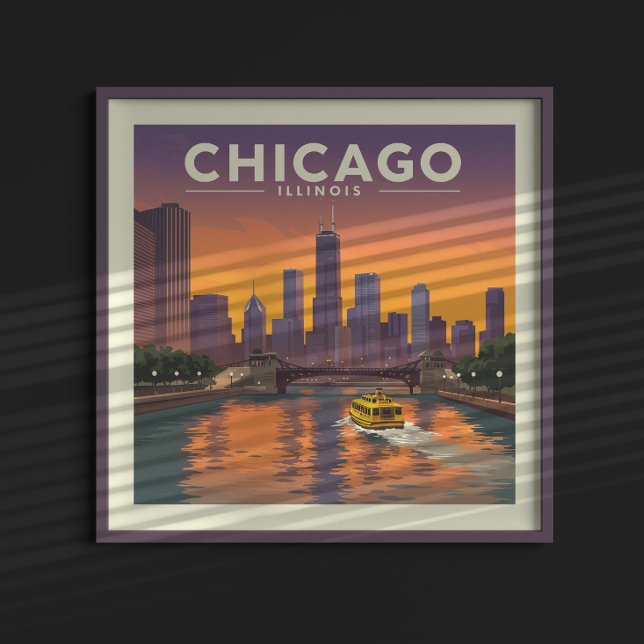 Affiche Vintage Chicago Illinois (Créateur téléchargé)