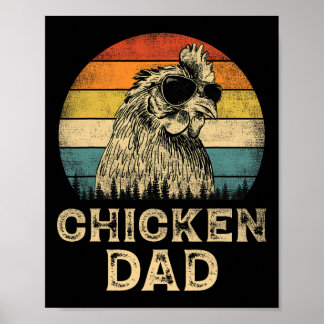 Affiche Vintage Chicken Papa Chicken Amateurs de poulet Pa