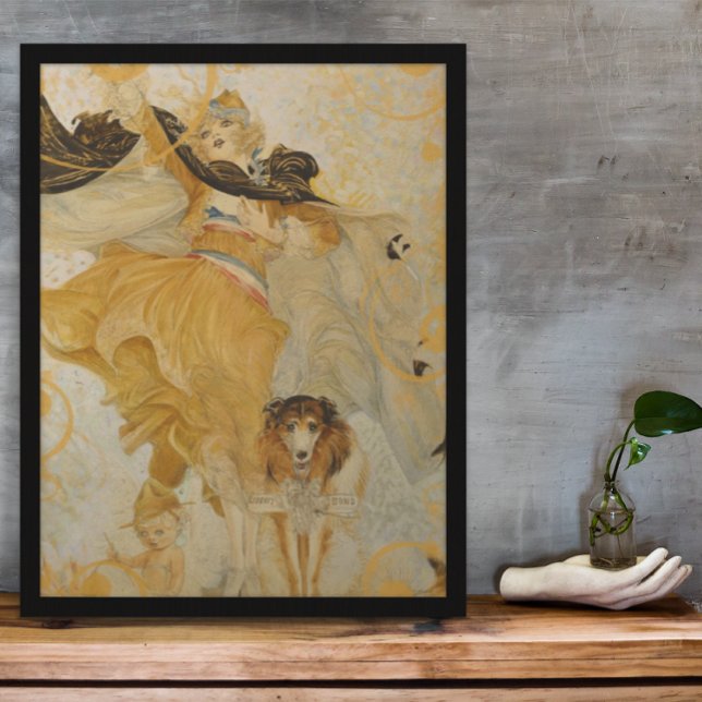 Affiche vintage Chien Colley et diva de mode (Créateur téléchargé)