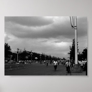 Affiche Vintage China Pekin street Tiananmen square
