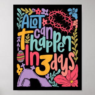 Affiche Vintage chrétien jour de Pâques rétro beaucoup peu