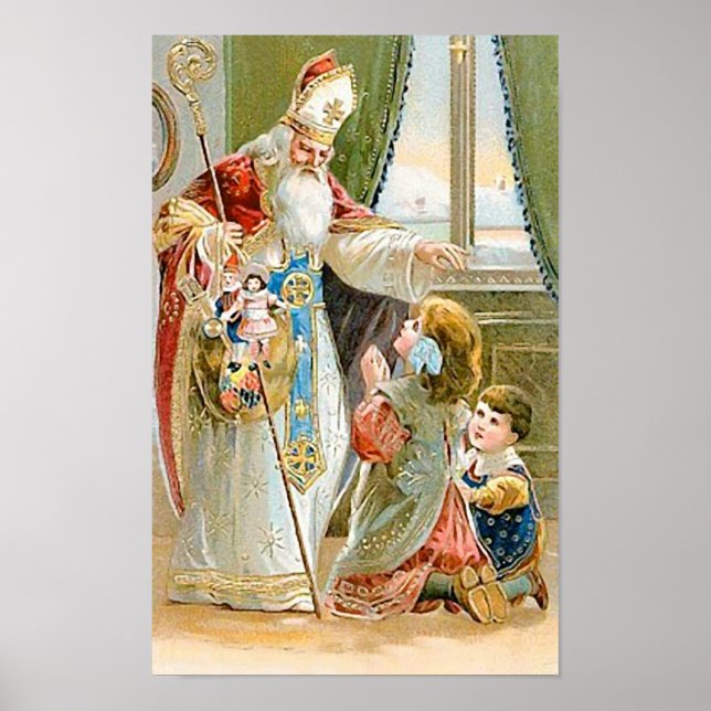 Affiche Vintage Christmas Saint Nicholas (Devant)