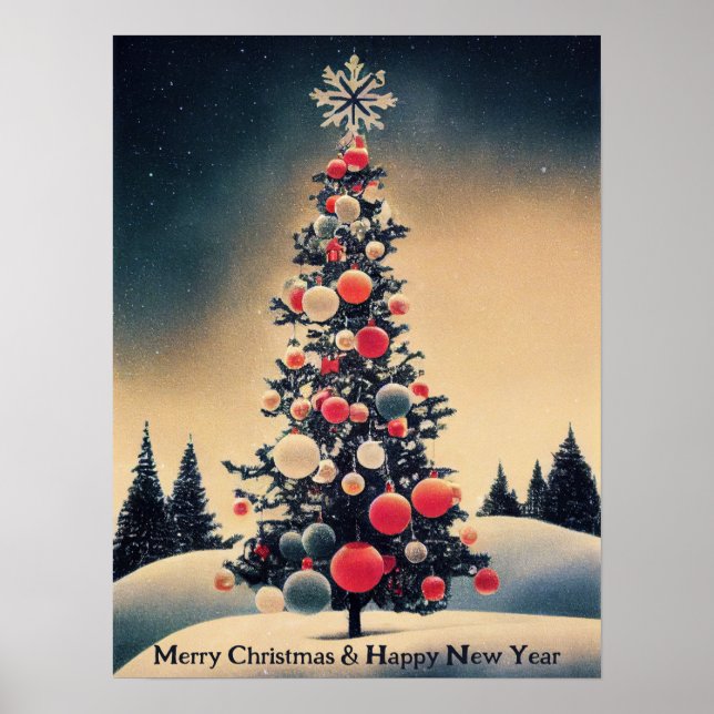 Affiche Vintage Christmas Tree (Devant)