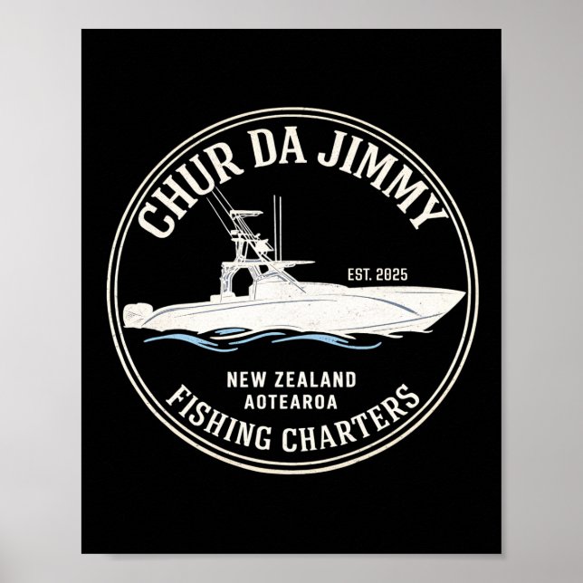 Affiche Vintage CHUR DA JIMMY Fishing Charters  (Devant)