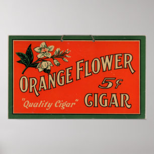 Affiche Vintage Cigar Advertisement: Orange Flower