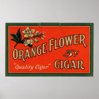 Affiche Vintage Cigar Advertisement: Orange Flower