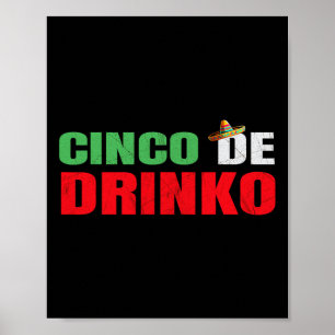 Affiche Vintage Cinco De Drinko Funny Cinco De Mayo Drinki