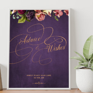 Affiche Vintage classique calligraphie conseil et signe de