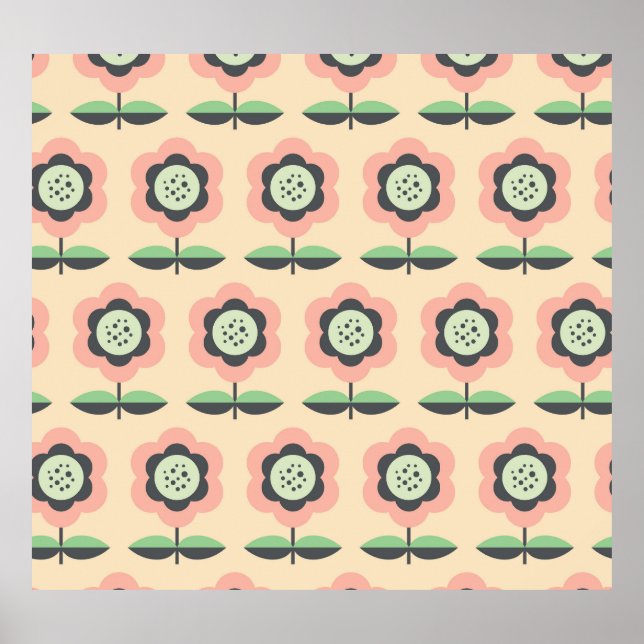 Affiche Vintage classique : Floral Design sans joint (Devant)