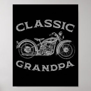 Affiche Vintage Clic Grand-père Funny Moto Graphisme Homme