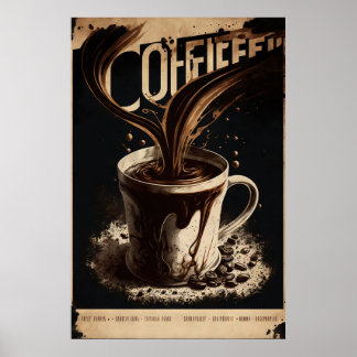 Affiche Vintage Coffee Wall Art