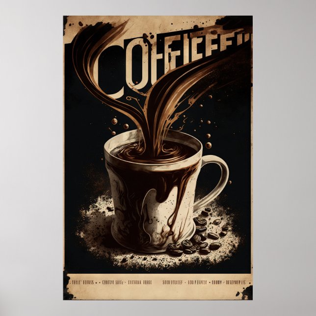 Affiche Vintage Coffee Wall Art (Devant)