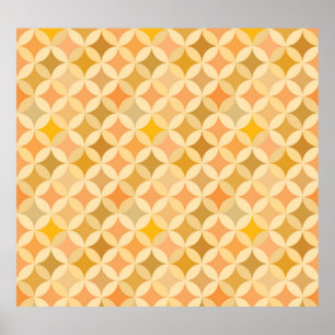 Affiche Vintage coloré : motif abstrait.
