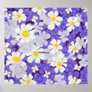 Affiche Vintage coloré : Motif Fleur sans couture