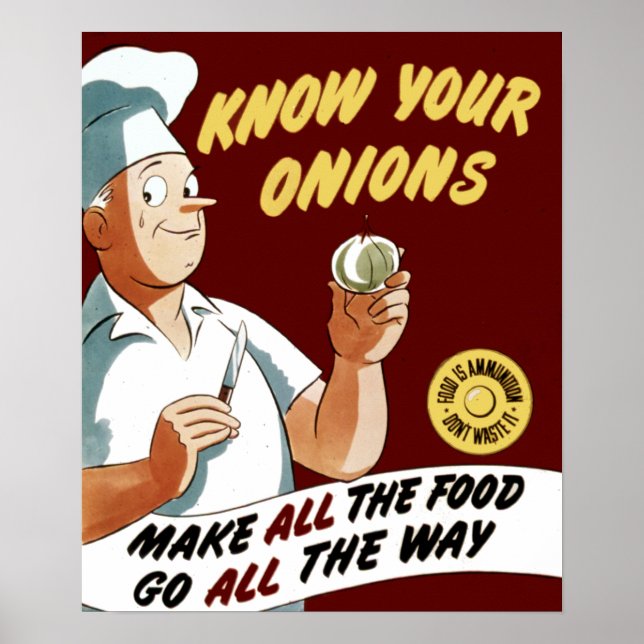 Affiche Vintage Connaissez votre chef oignons (Devant)