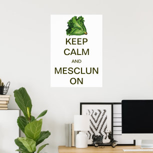 Affiche Vintage Conserver calme et Mesclun allumé
