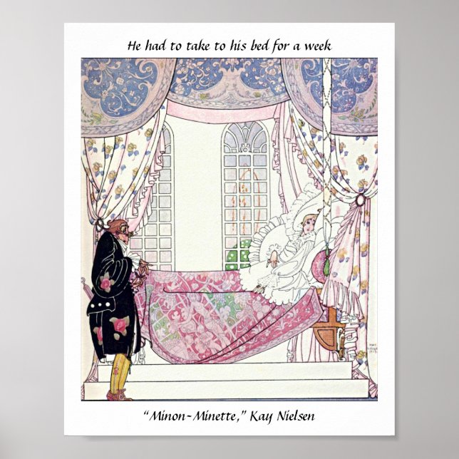 Affiche Vintage conte de fées prince aquarelle illustratio (Devant)