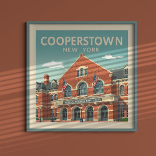 Affiche Vintage Cooperstown New York