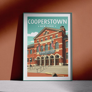 Affiche Vintage Cooperstown New York