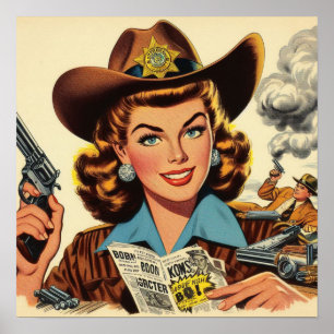 Affiche Vintage Country Pulp Girl