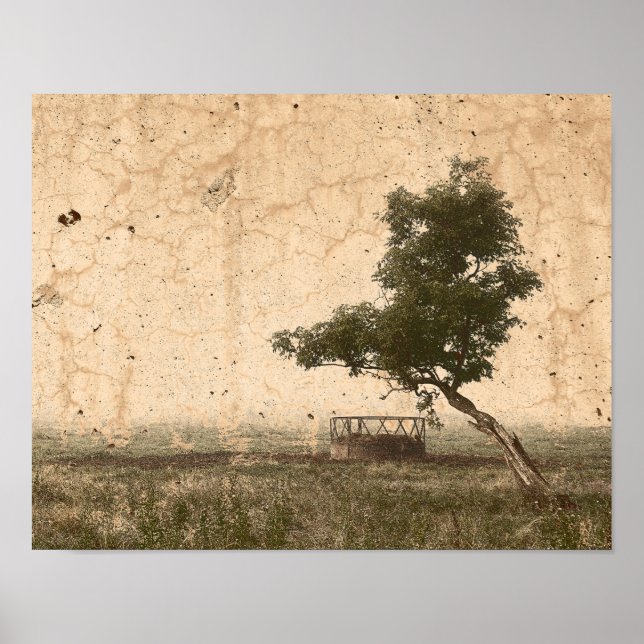Affiche Vintage Country Tree Russe Beige Antique Farm (Devant)