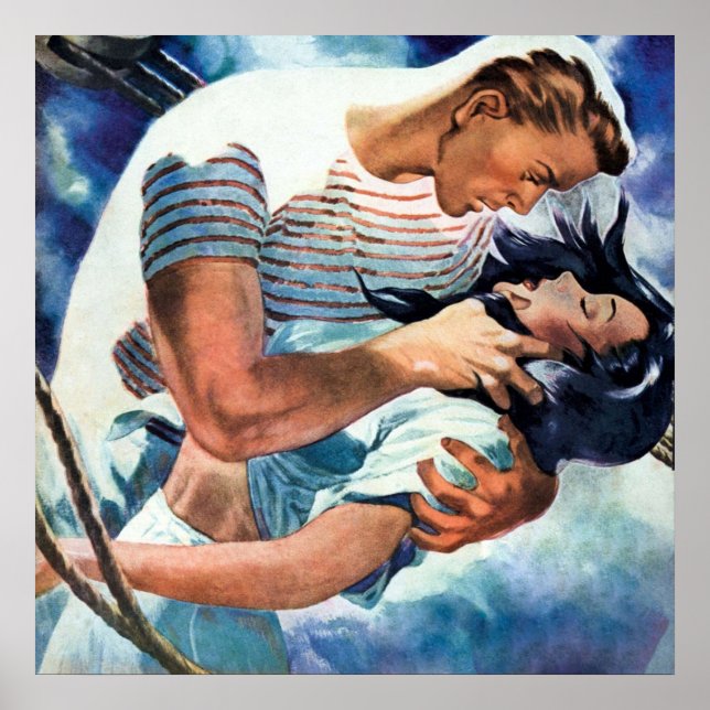 Affiche Vintage Couple Comic Retro Pop Art Love (Devant)