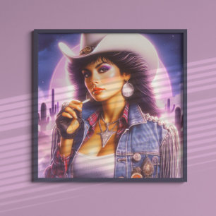 Affiche Vintage Cowgirl