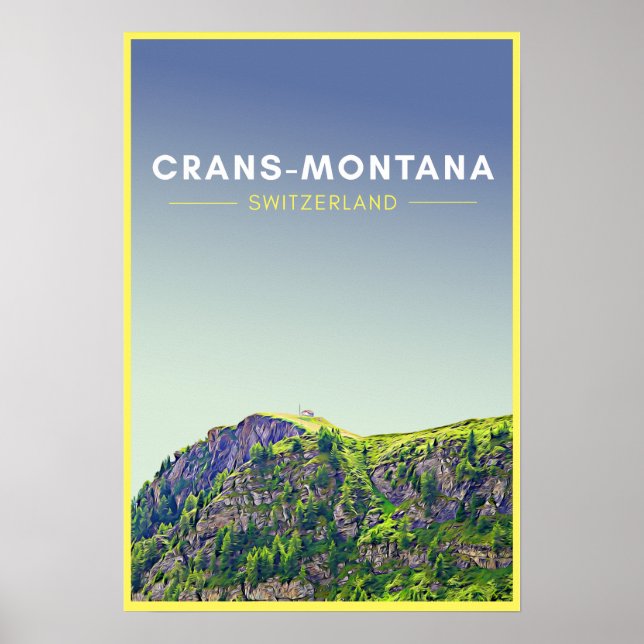 Affiche Vintage Crans-Montana Suisse Art (Devant)