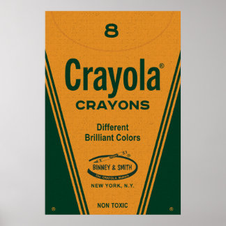 Affiche Vintage Crayon Box Wall Art – Retro Color Typograp
