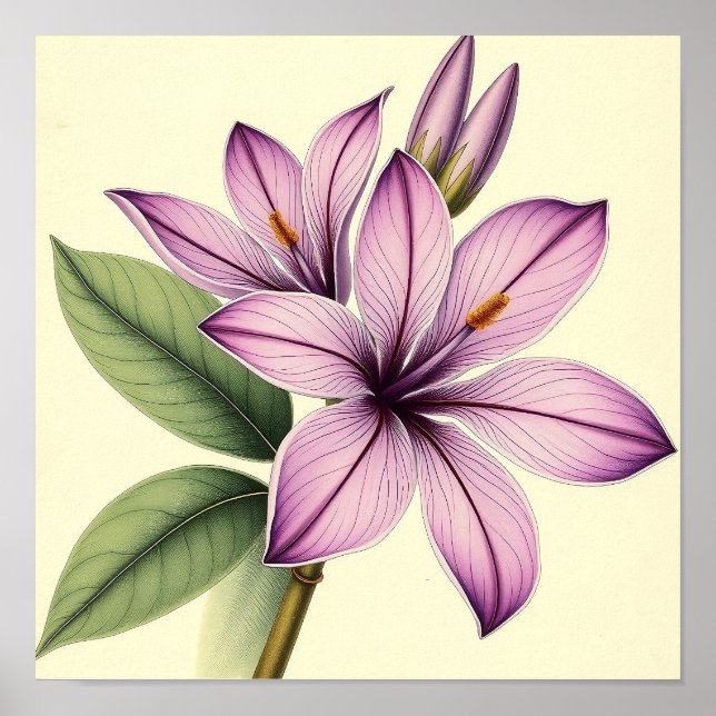 Affiche Vintage Crocus on Weathered Paper (Devant)