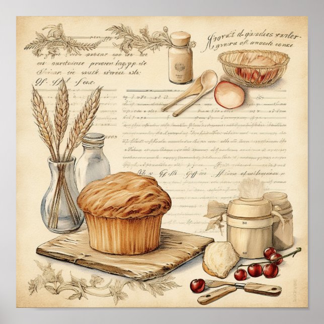 Affiche Vintage culinaire Motif (Devant)