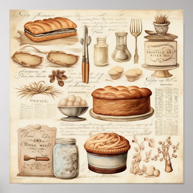 Affiche Vintage culinaire Motif (Devant)