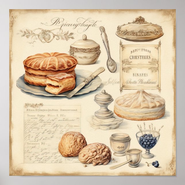 Affiche Vintage culinaire Motif (Devant)